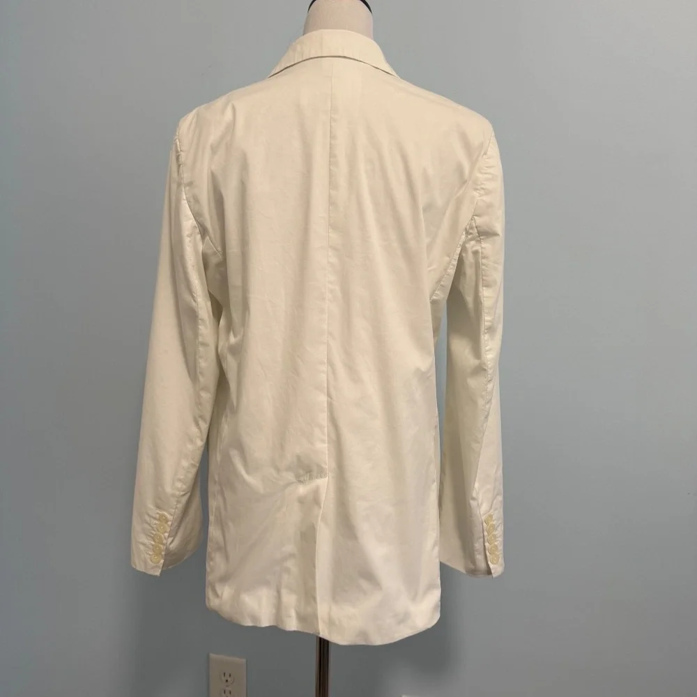 Michael Michael Kors Women’s White Lined‎ Blazer Size 8 Cotton Blend